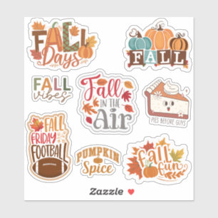 Quote Herfst Seizoen, Pumpkin Spice set van 8 Sticker