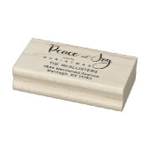 Quote Holly Whimsical Script Address Peace & Joy Rubberstempel (Stempel)