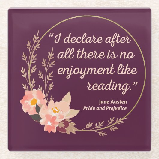 Quote III - Pride and Prejudice - Stijl Glazen Onderzetter (Voorkant)