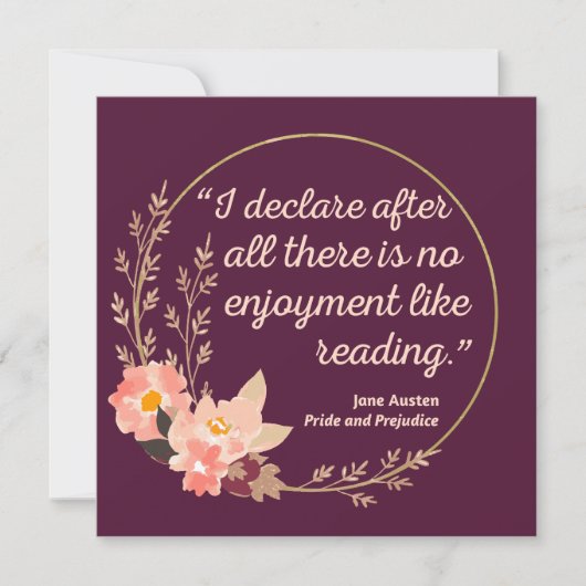 Quote III - Pride and Prejudice - Stijl Kaart (Voorkant)
