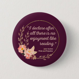 Quote III - Pride and Prejudice - Stijl Ronde Button 5,7 Cm