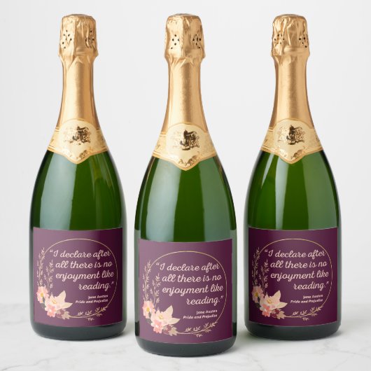 Quote III - Pride and Prejudice - Stijl Sparkling Wijnetiket (Flessen)