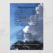 Quote Photo Cloud Background Funeral  Program Programma (Achterkant)