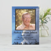 Quote Photo Cloud Background Funeral  Program Programma (Staand voorkant)