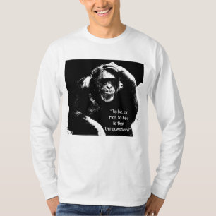 Quote Pop Art Thinking Monkey Mannen Lange hoes T-shirt