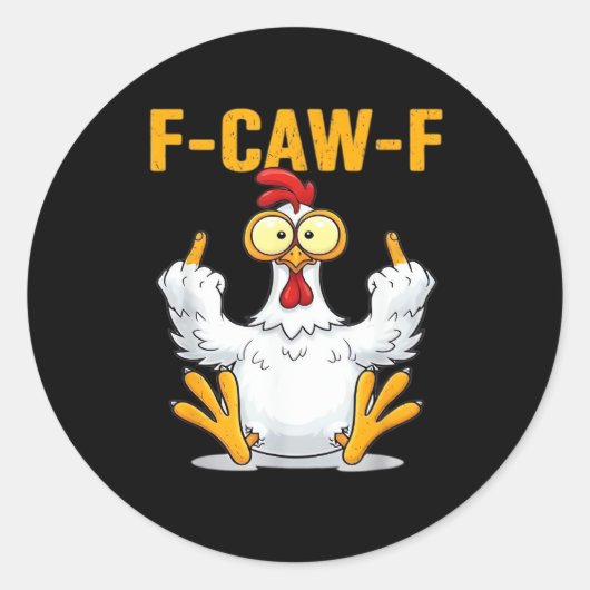 Quote Rooster Meme Classic Ronde Sticker (Voorkant)