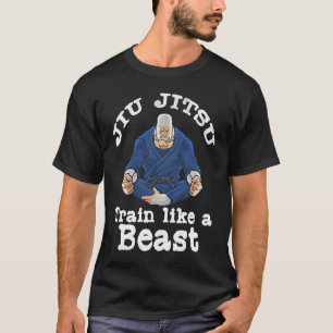Quote Train als een Beast Jiu Jitsu, BJJ Gorilla T-shirt