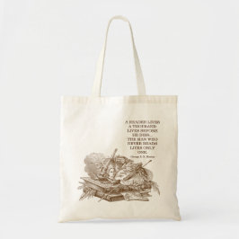 Quote van lezer boekenclausule tote bag