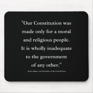 Quote van president John Adams over het T S-grondw Muismat
