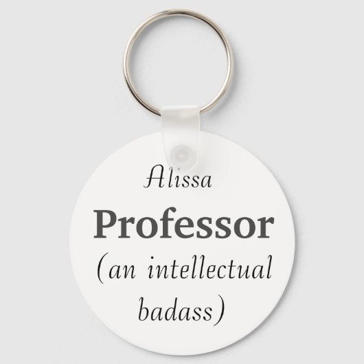 Quote voor aangepaste naam Professor Intellectual  Sleutelhanger (Voorkant)