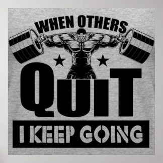 Quote voor fitnessoutmotivatie Gym Fitness Poster