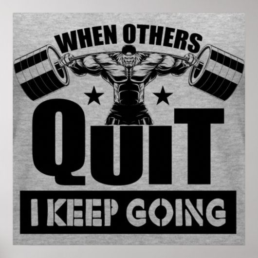 Quote voor fitnessoutmotivatie Gym Fitness Poster (Voorkant)