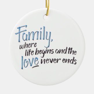 Quote voor handgeschreven familie keramisch ornament