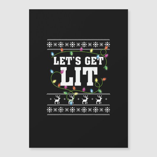 Quote voor kerstontwerp - Let's Get Lit (Voorkant)