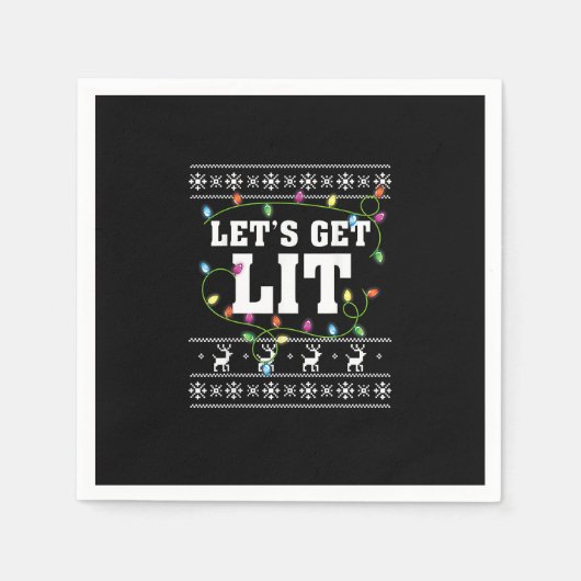 Quote voor kerstontwerp - Let's Get Lit Servet (Voorkant)