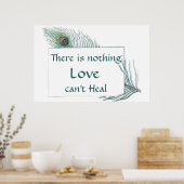 Quote voor peacock Feather Love Retro Poster (Keuken)