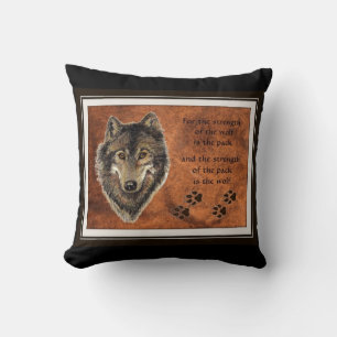 Quote voor waterverf Wolf en Family Pack Kussen