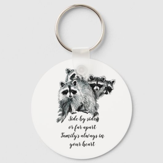 Quote waterverf Raccoon Sleutelhanger (Voorkant)