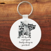 Quote waterverf Raccoon Sleutelhanger (Voorkant)