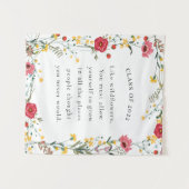 Quote Wildflower Afstuderen Wandkleed (Voorkant (horizontaal))