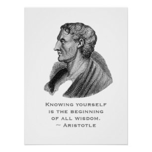 Quote Zelf Filosoof Aristoteles kennen Perfect Poster