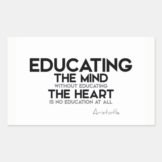 QUOTES: Aristoteles: De geest, het hart opvoeden Rechthoekige Sticker (Voorkant)