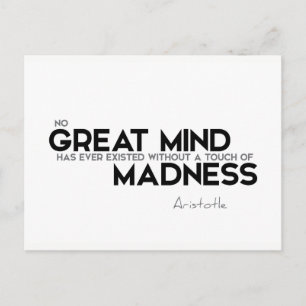 QUOTES: Aristoteles: Raak van de waanzin Briefkaart