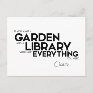 QUOTES: Cicero: Een tuin en een bibliotheek Briefkaart