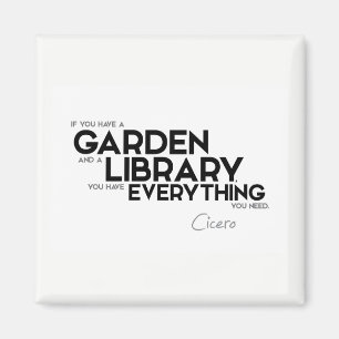 QUOTES: Cicero: Een tuin en een bibliotheek Magneet