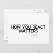 QUOTES: Epictetus: hoe u reageert Briefkaart (Voorkant / Achterkant)