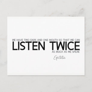 QUOTES: Epictetus: twee keer luisteren Briefkaart