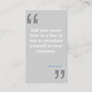 QUOTES in LT GRAY Designer Visitekaartje