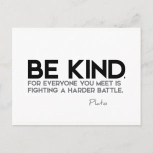 QUOTES: Plato: Wees aardig Briefkaart