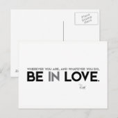 QUOTES: Rumi: Be in love Briefkaart (Voorkant / Achterkant)