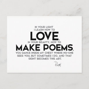 QUOTES: Rumi: Leer hoe je lief hebt Briefkaart