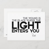 QUOTES: Rumi: Licht komt je binnen Briefkaart (Voorkant / Achterkant)