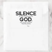 QUOTES: Rumi: Stilte: Taal van God Rechthoekige Sticker (Tas)