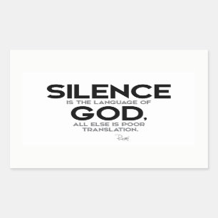 QUOTES: Rumi: Stilte: Taal van God Rechthoekige Sticker