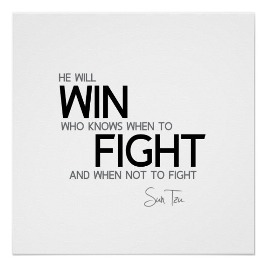 QUOTES: Sun Tzu - Win gevecht Perfect Poster (Voorkant)
