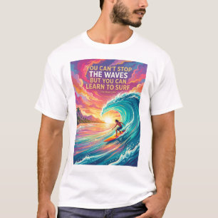 quotes surf surfen kleurrijke stijl ontwerp wallpa t-shirt