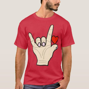 quotI Love Youquot Hand sign Sticker T-shirt
