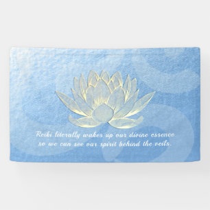 Quottes voor Blue Gold Lotus Yoga Meditation Instr Spandoek