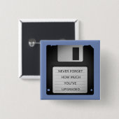 Quotum voor motivatie diskettestation vierkante button 5,1 cm (Voorkant /achterkant)