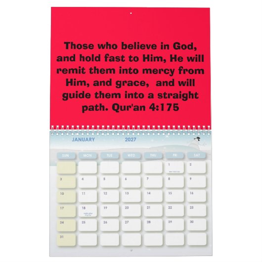 Qur'an cite le calendrier (Jan 2027)