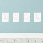 Quranic Wall Art Set - Floral Arabic Calligraphy (Parquet)