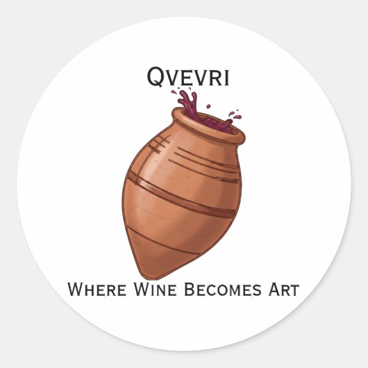Qvevri Ronde Sticker (Voorkant)