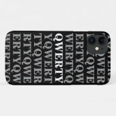 QWERTY iPhone 11 hoesje (Achterkant (horizontaal))