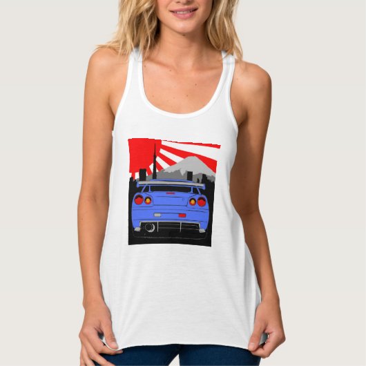 R34 en de stijgende zon tanktop (Voorkant)