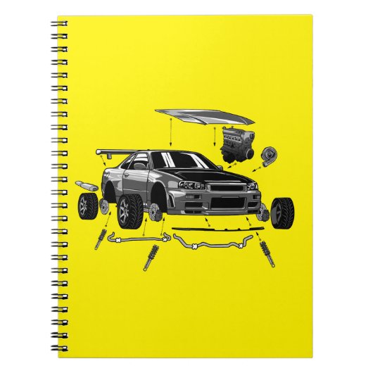 R34 SKYLINE ASSEMBLY NOTITIEBOEK (Voorkant)