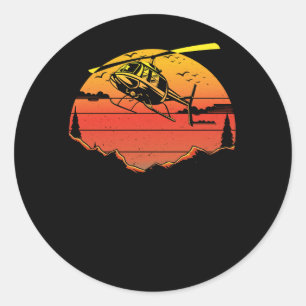 R44 Zonnegebergte voor helikopters Ronde Sticker